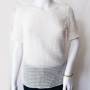 SOLD | Akris Punto Striped Short Sleeve Blouse